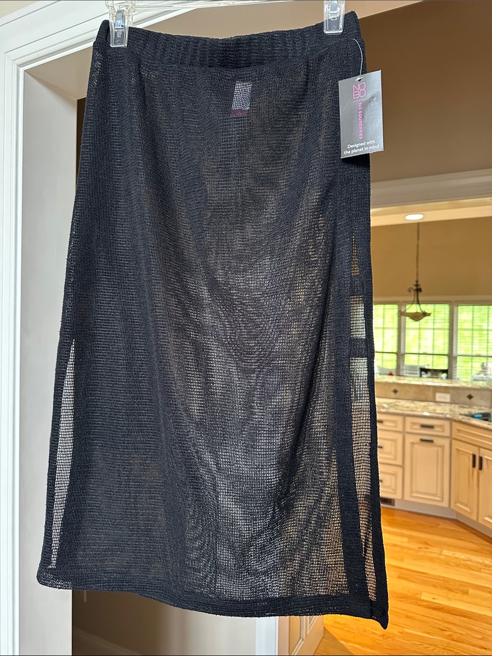 Sheer Black Knit Skirt - Women